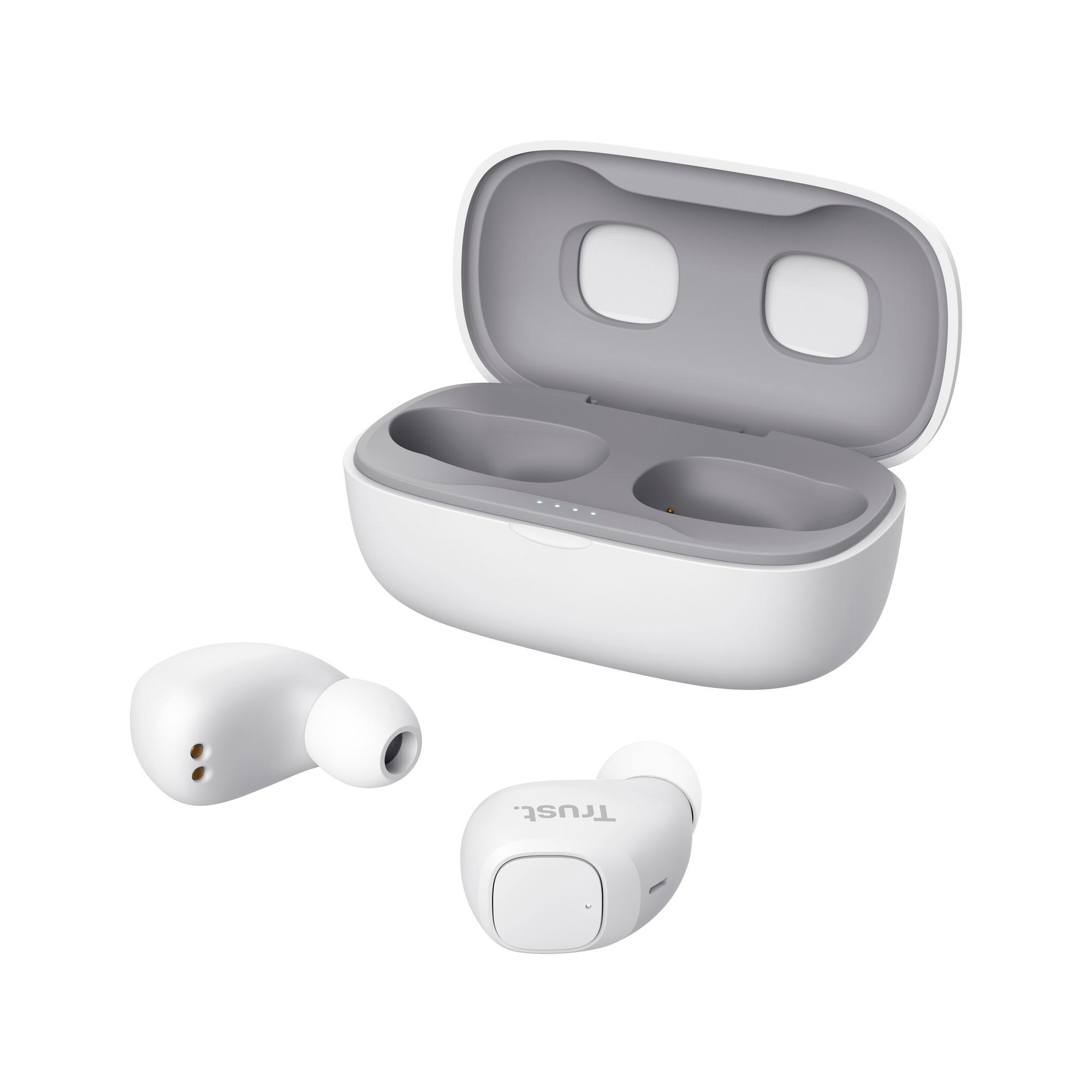 In-ear Kopfhörer Wireless, TRUST True Nika Weiß Bluetooth Compact