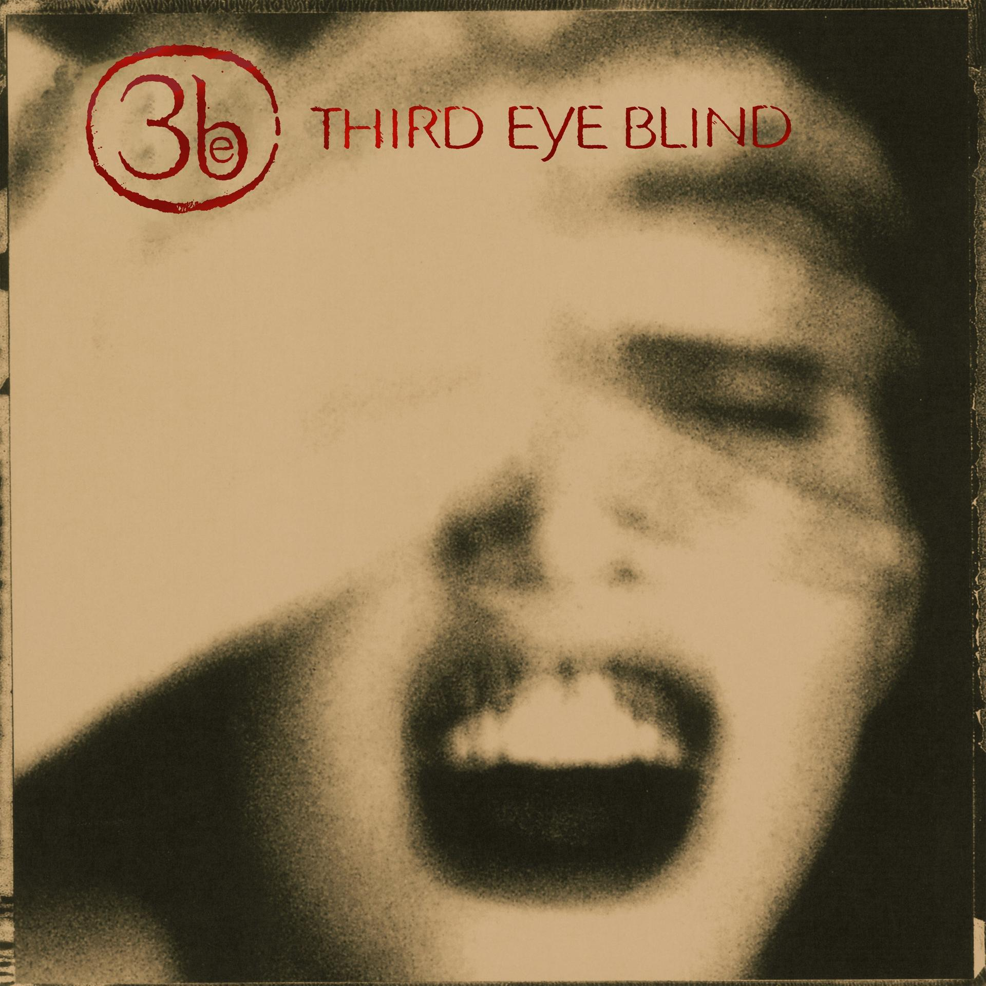 Album borító elmosódott arccal és a 'THIRD EYE BLIND' szavakkal piros színben.