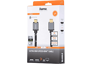 HAMA HM.205239 Ultra High Speed 8K 2m HDMI Kablo Siyah Gri_1