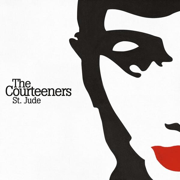 Pochette de l'album 'The Courteeners - St. Jude', avec une illustration partielle de visage.