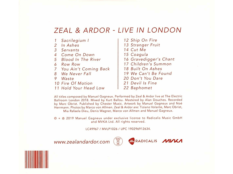 Thumbnail - Zeal & Ardor - Live In London (Digipak) (CD)