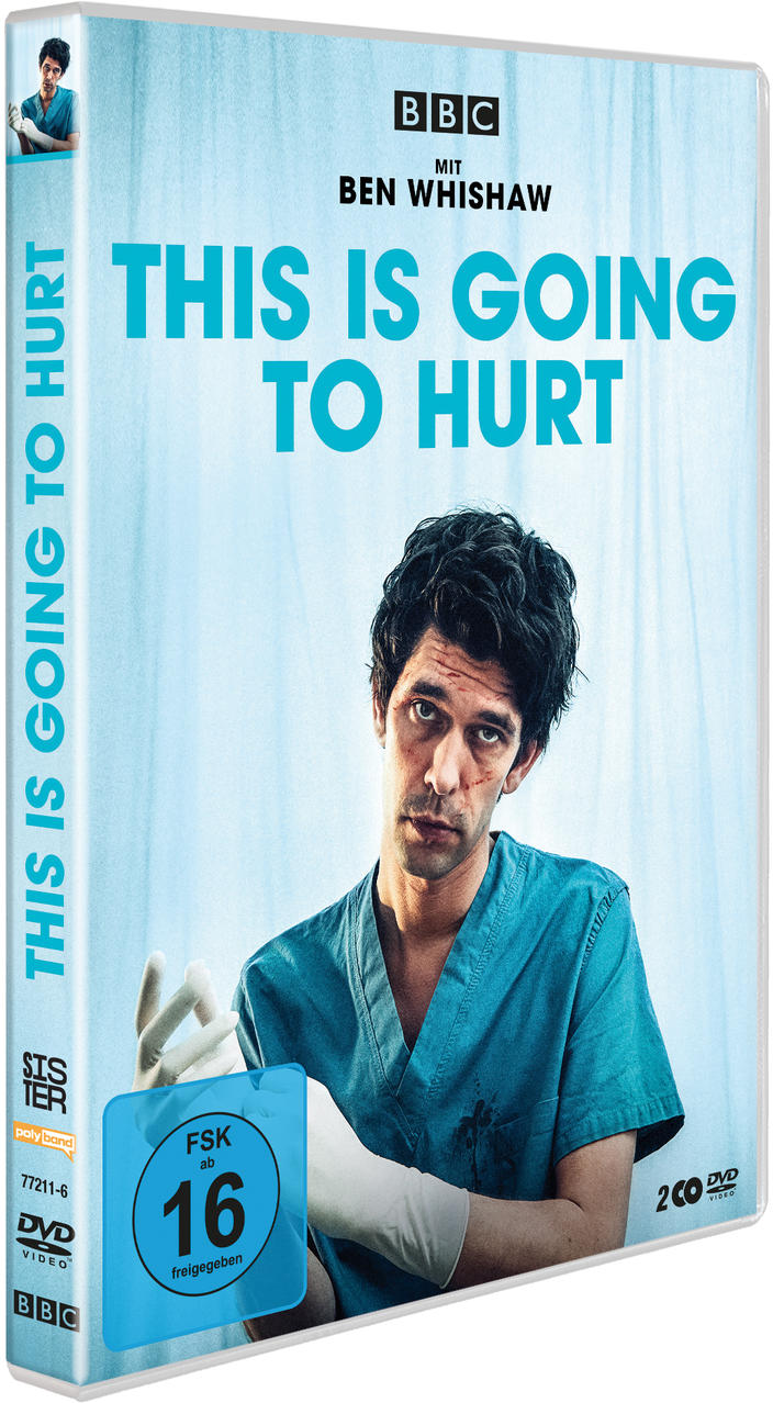 This is Going to Hurt DVD-Cover. Ein Mann in OP-Kleidung schaut den Betrachter an.