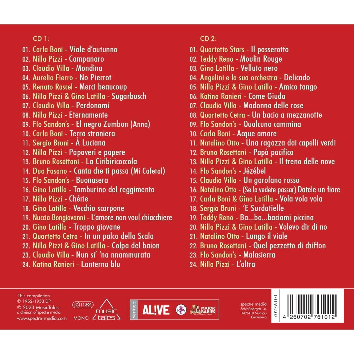 CD mit Titeln und einem Barcode.