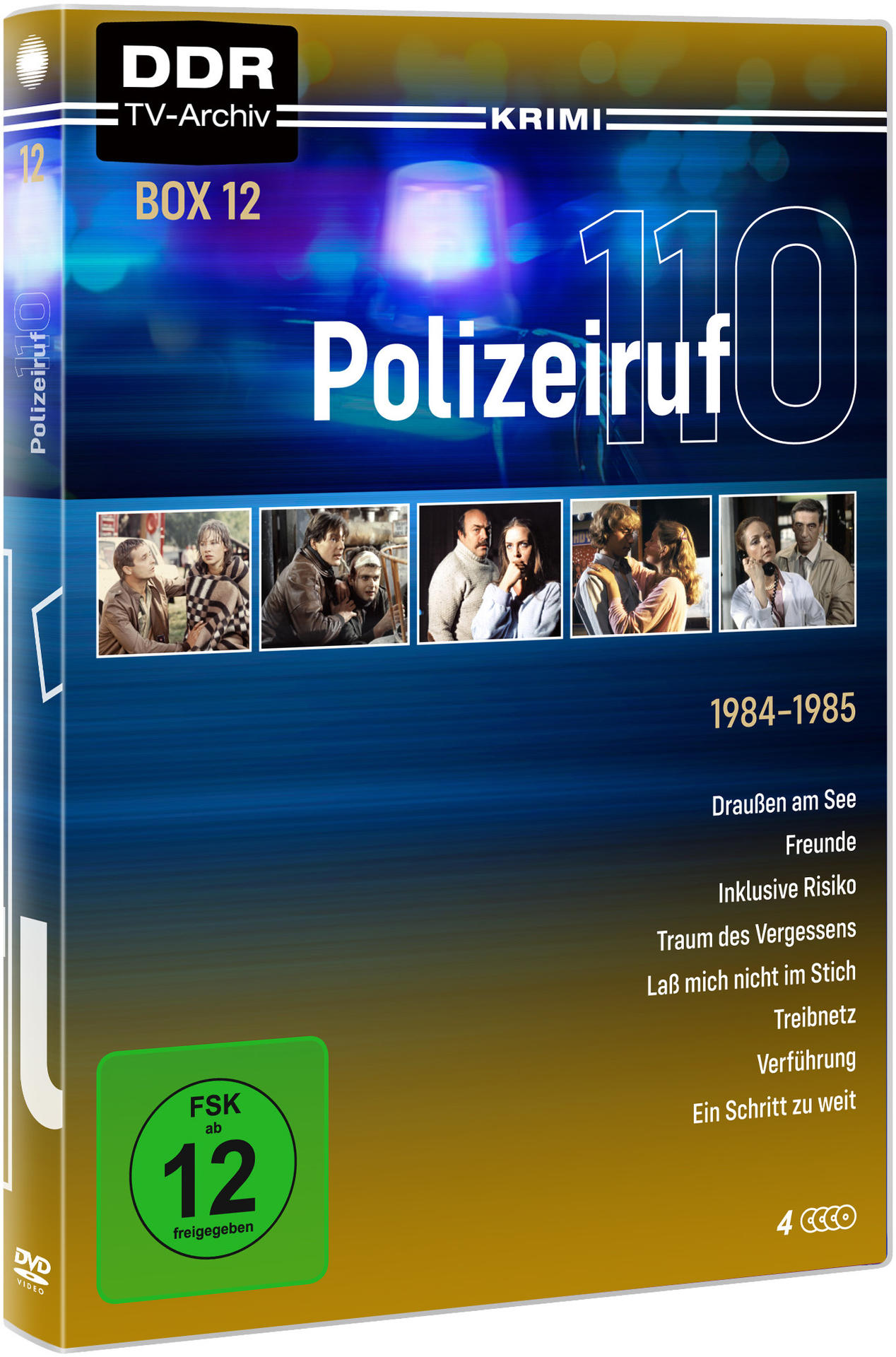 DVD-Cover für eine deutsche Krimiserie mit Bildern von Schauspielern und dem Titel „Polizeiruf 110“.