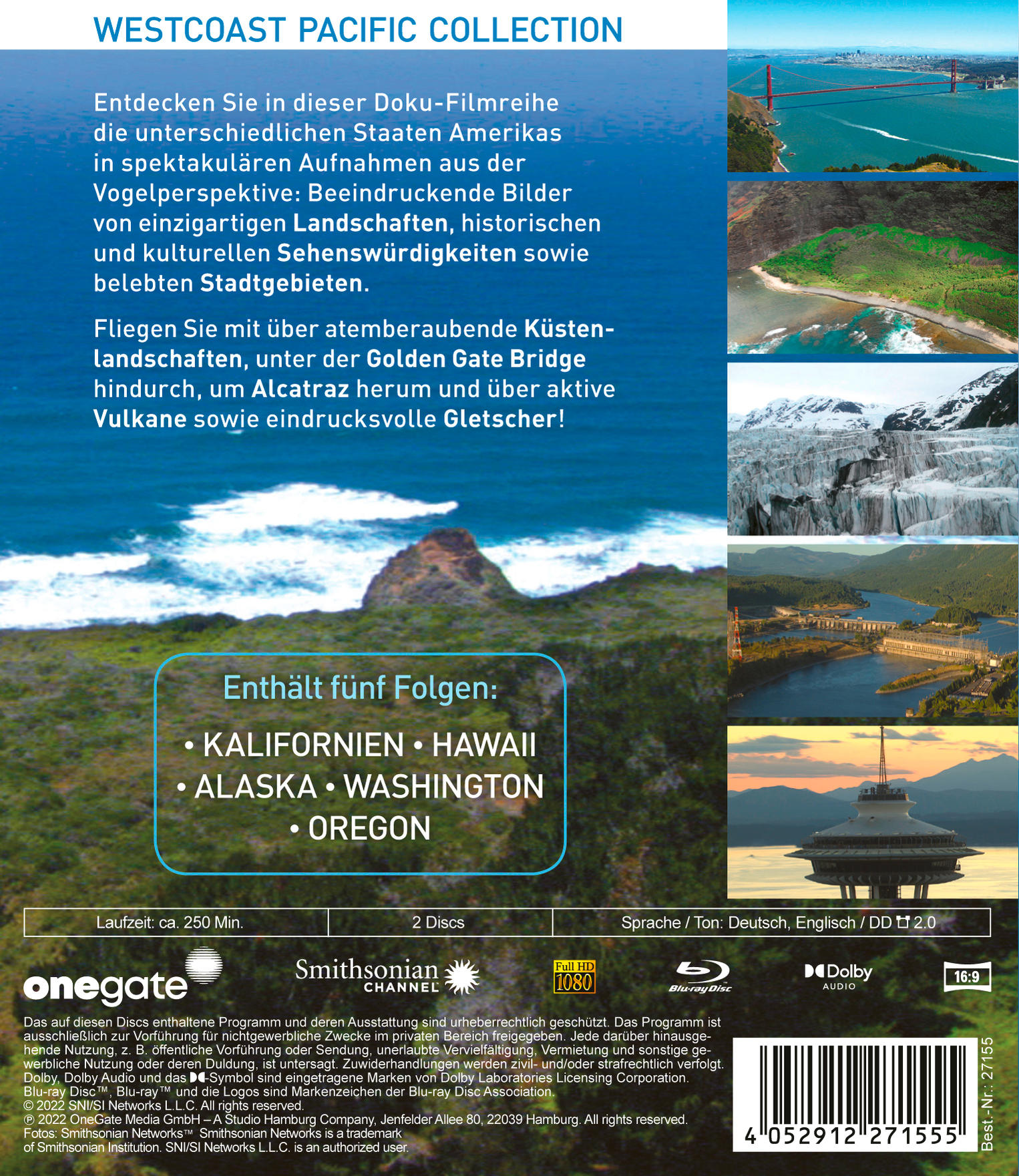 DVD-Cover mit Landschaftsbildern. Text: 'Westküsten-Pazifik-Sammlung'. Enthält 5 Episoden.