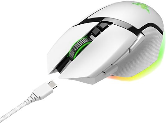 RAZER Basilisk V3 Pro - Gaming Mouse, Kabellos, Kabelgebunden, Optisch mit Leuchtdioden, 30000 dpi, Weiss
