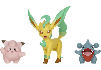 JAZWARES Pokemon: Cleo, Chewy, Folipurba - Confezione da 3 - Personaggi da collezione (Multicolore)