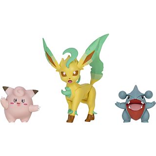 JAZWARES Pokemon: Cleo, Chewy, Folipurba - Confezione da 3 - Personaggi da collezione (Multicolore)