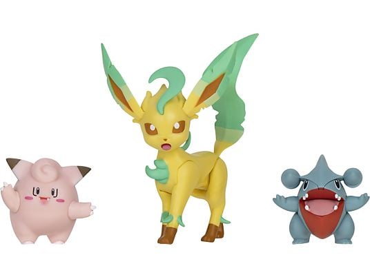 JAZWARES Pokémon: Piepi, Kaumalat, Folipurba - Dreierpack - Sammelfigur (Mehrfarbig)