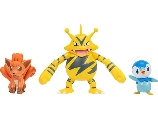 JAZWARES Pokémon: Plinfa, Vulpix, Elektek - lot de trois - Figurine de collection (Multicolore)