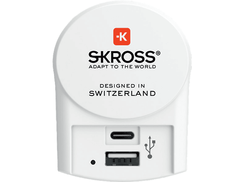 Skross Reis Netadapter Europa Usb-a / Usb-c Wit (1.302423) Reisadapter