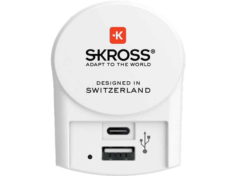 Skross Reis Netadapter Europa Usb-a / Usb-c Wit (1.302423)