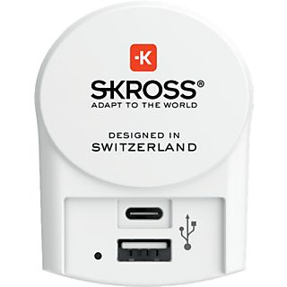 SKROSS Reis netadapter Europa USB-A / USB-C Wit (1.302423)
