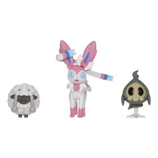 JAZWARES Pokémon : Zwirrlicht, Wolly, Feelinara - Lot de trois - Figurine de collection (Multicolore)