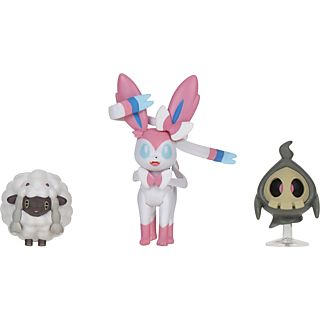 JAZWARES Pokémon : Zwirrlicht, Wolly, Feelinara - Lot de trois - Figurine de collection (Multicolore)