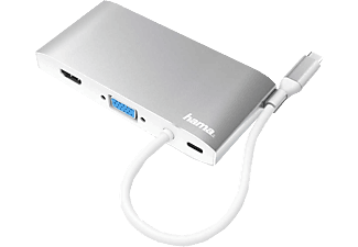 HAMA HM.200111 Multiport 8 Ports 3x USB-A 2x USB-C VGA HDMI LAN USB-C-Hub Beyaz