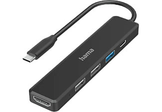 HAMA HM.200117 5 Ports 3 x USB-A USB-C HDMI USB-C Hub Siyah_0