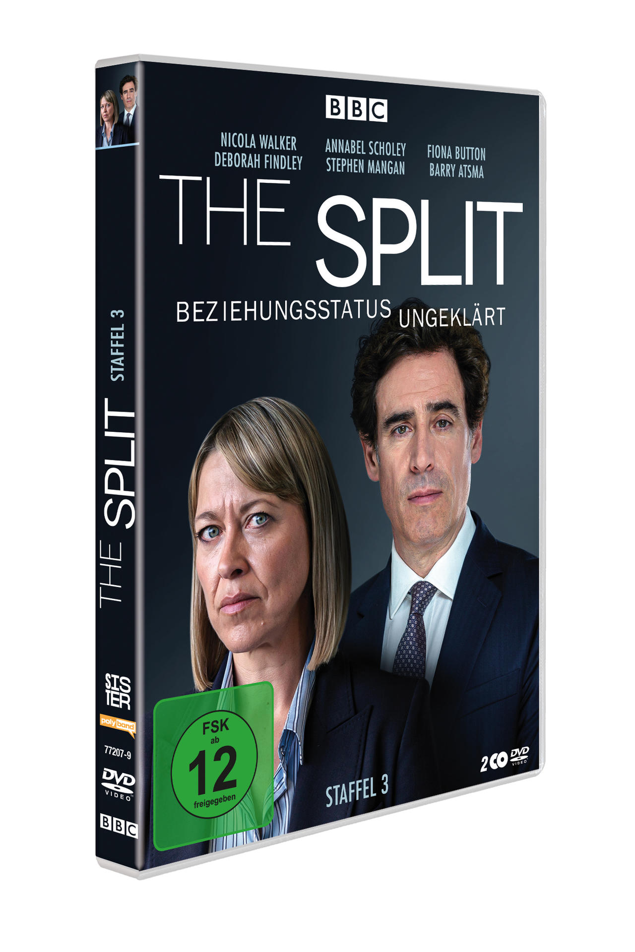 DVD-Hülle für 'The Split' Staffel 3 mit zwei Personen auf dem Cover.