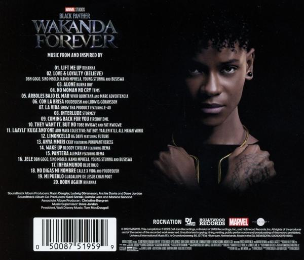 CD-Cover mit Black Panther. Porträt einer Frau.