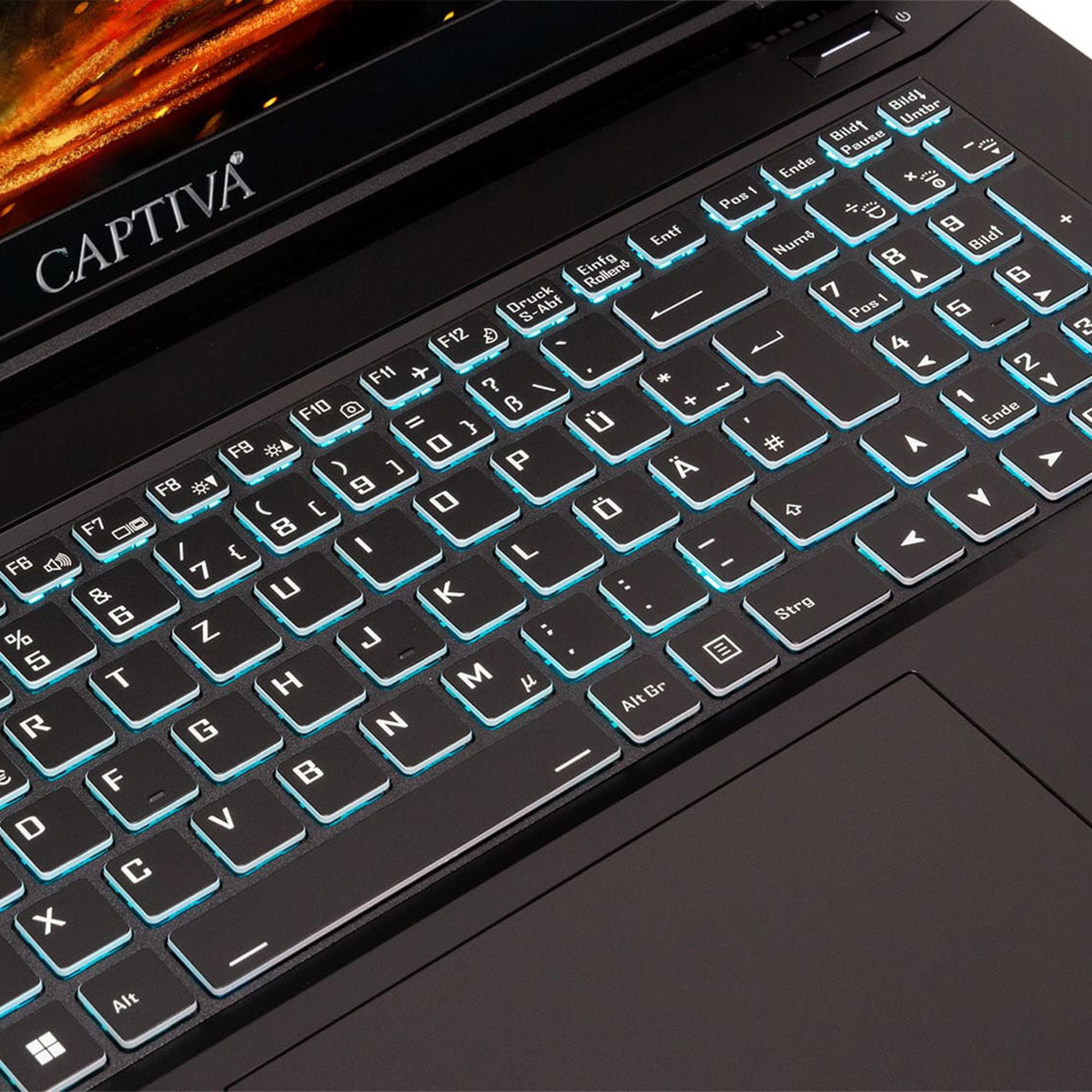 CAPTIVA Highend Gaming I70-876, Gaming Display, GeForce i7 32 17,3 Mehrfarbig SSD, Notebook, Pro Bit) 3070 Zoll Prozessor, Intel® Core™ NVIDIA, mit Ti, (64 2 RAM, RTX™ GB TB 11 Windows