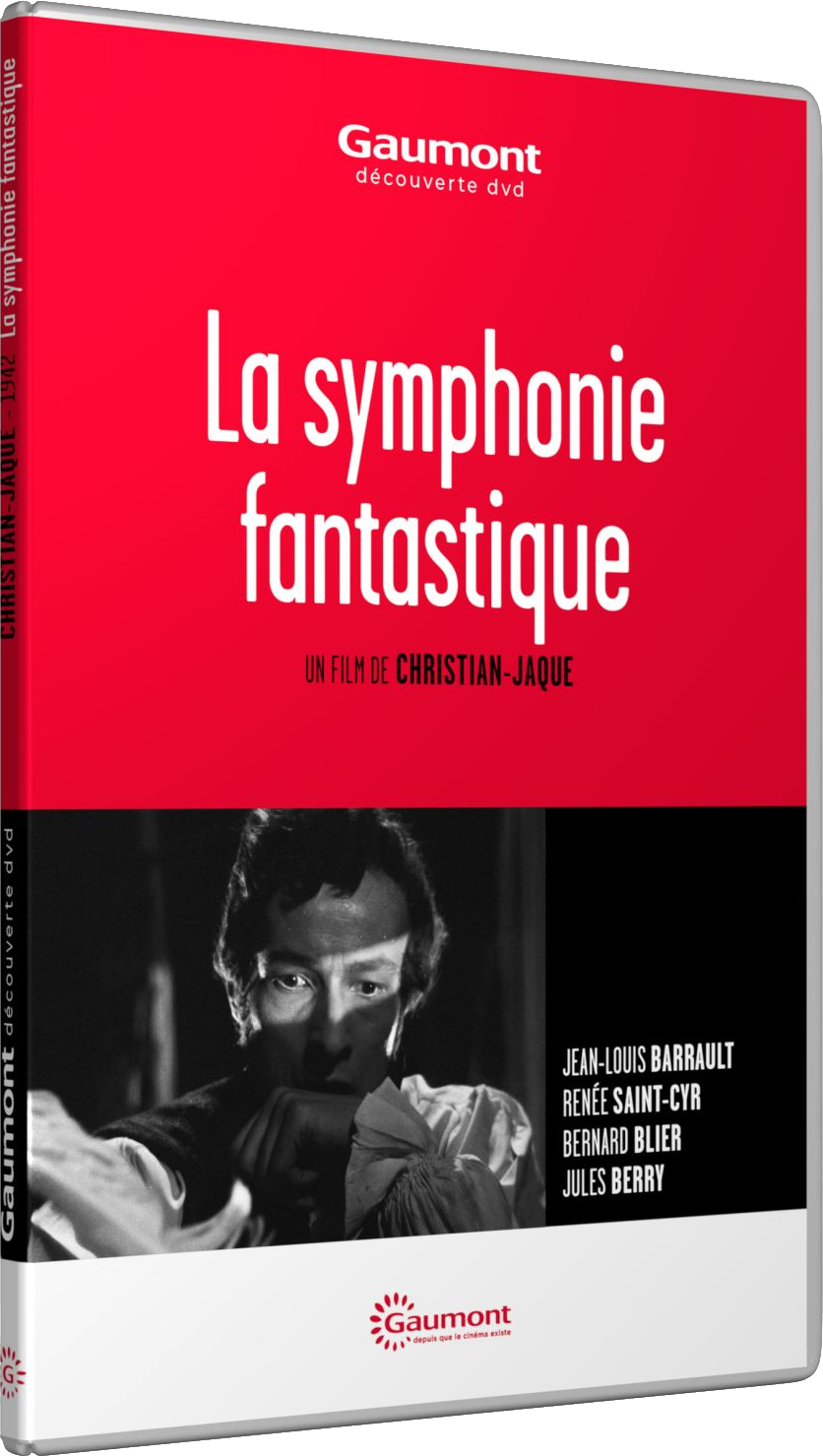 Jaquette DVD du film 'La Symphonie Fantastique' avec une image en noir et blanc d'un homme.