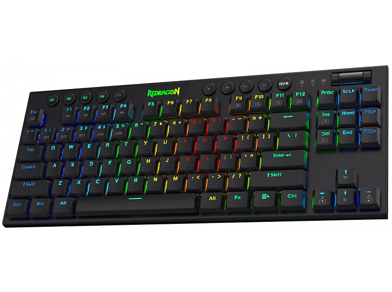 REDRAGON Horus TKL vezeték nélküli gaming billentyűzet, mech. piros kapcsoló, RGB, magyar (K621-RGB_RED_HU)