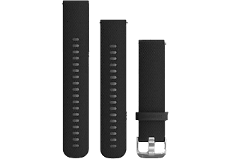 GARMIN Quick Release Bands (20 mm) Svart silikonarmband med spännen i rostfritt stål