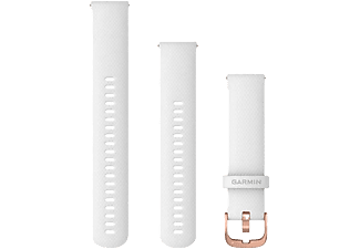 GARMIN Quick Release Bands (20 mm) Vitt silikonband med roséguldfärgade detaljer