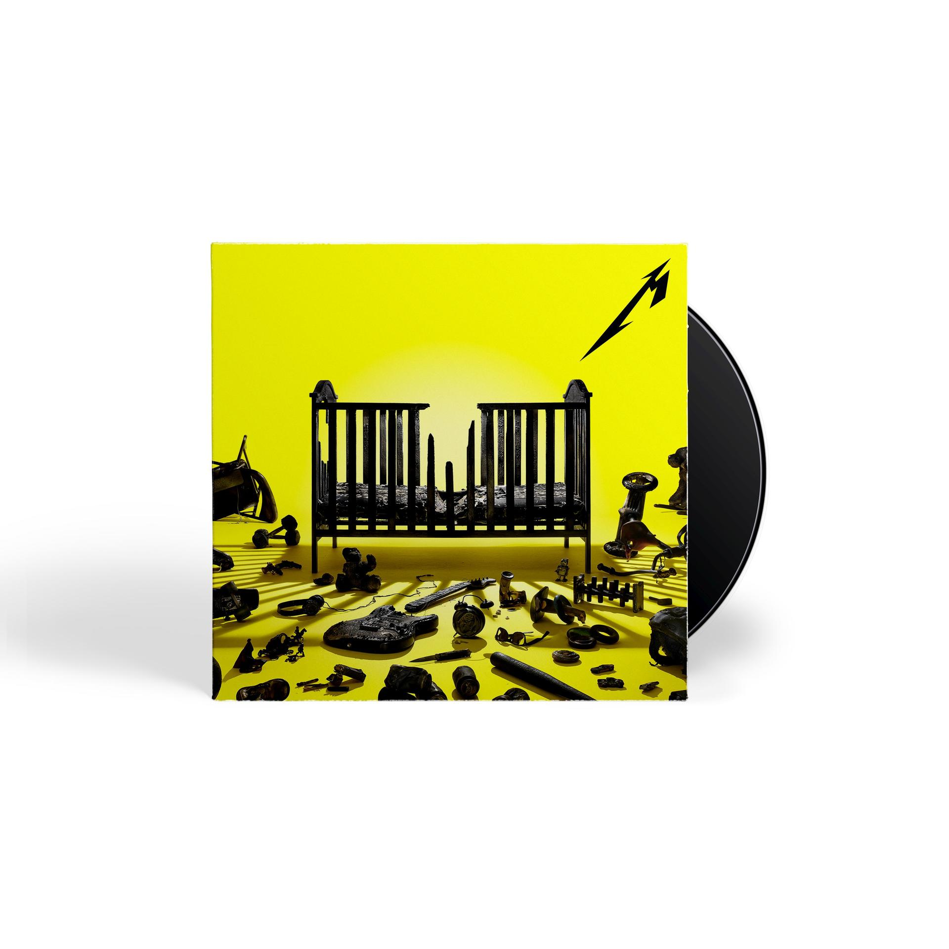 Albumhoes met tekst en afbeeldingen van een band in concert.