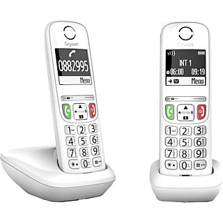 Teléfono - GIGASET E270, Duo, 100 contactos, Bloqueo de números, Compatible con ayudas auditivas, Blanco