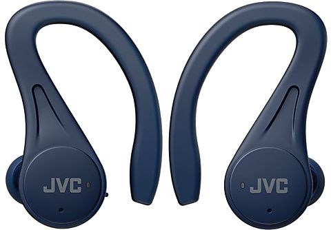 REACONDICIONADO B: Auriculares deportivos - JVC HA-EC25TAU, Bluetooth, Autonomía 30 h, Micrófono, Asistente voz, Azul