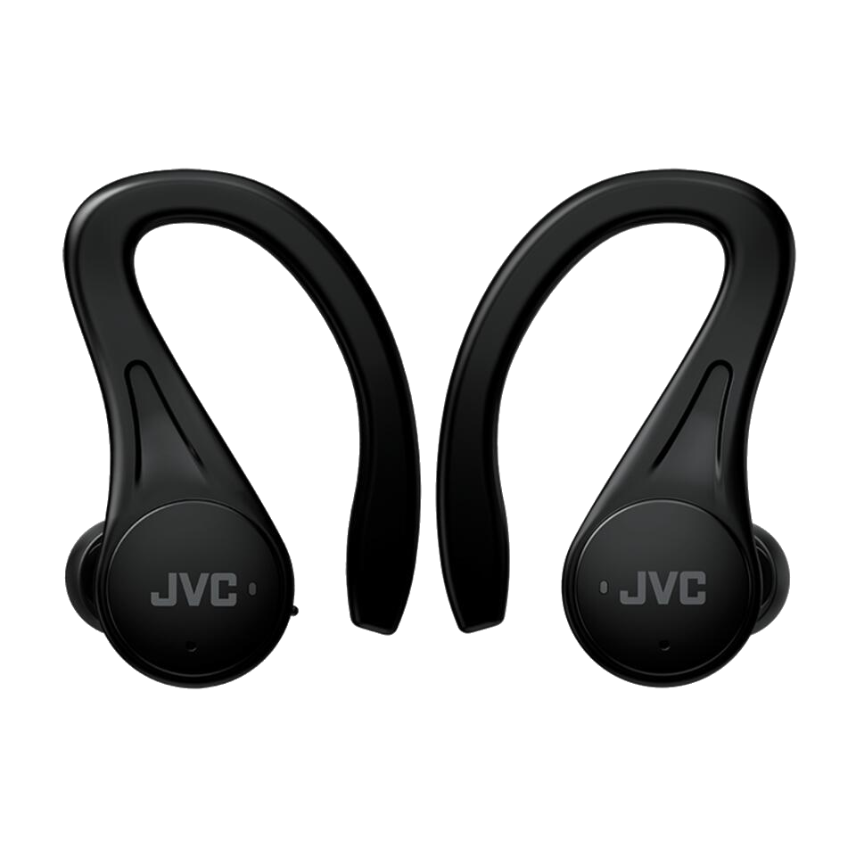 Auriculares deportivos - JVC HA-EC25TBU, Bluetooth, Autonomía 30 h, Micrófono, Asistente voz, Negro