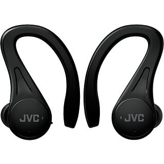 Auriculares deportivos - JVC HA-EC25TBU, Bluetooth, Autonomía 30 h, Micrófono, Asistente voz, Negro