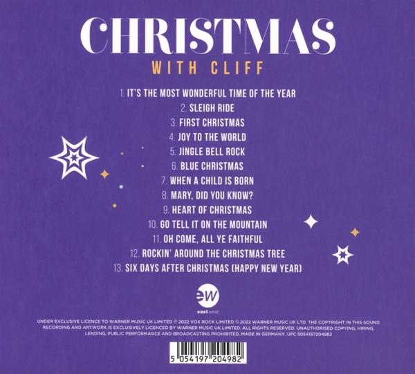Albumcover mit Titelliste. Lila Hintergrund mit weißem Text und Sternverzierungen.