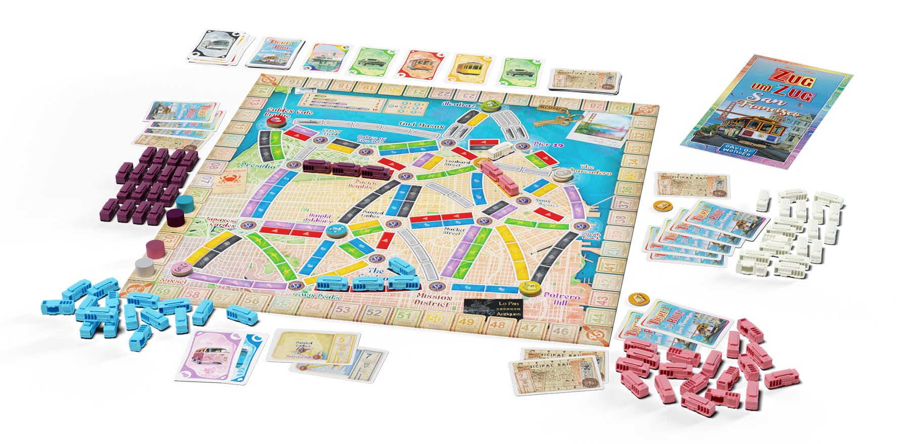 DAYS OF WONDER Zug um Zug San Francisco Gesellschaftsspiel Mehrfarbig