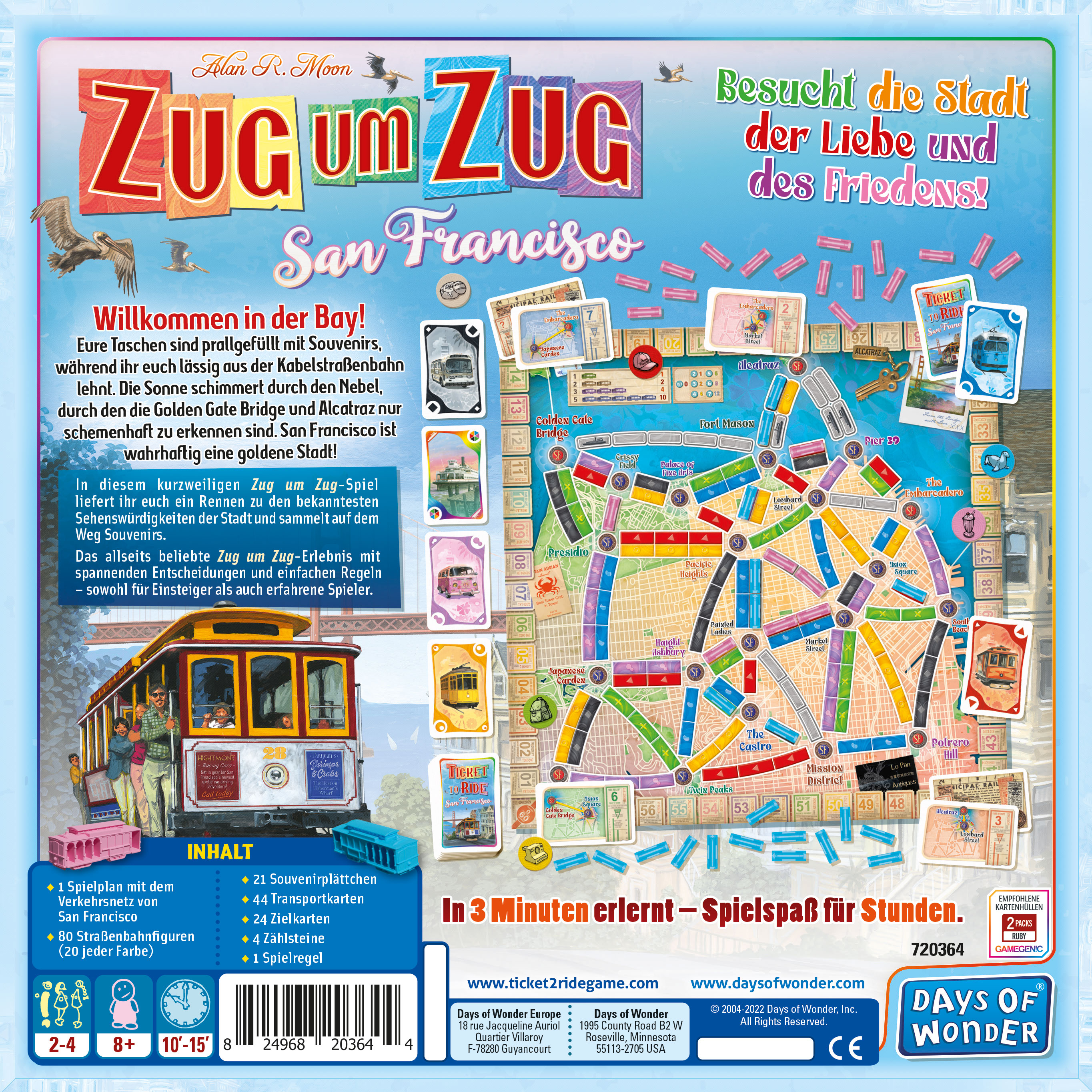 DAYS OF WONDER Zug um Zug San Francisco Gesellschaftsspiel Mehrfarbig