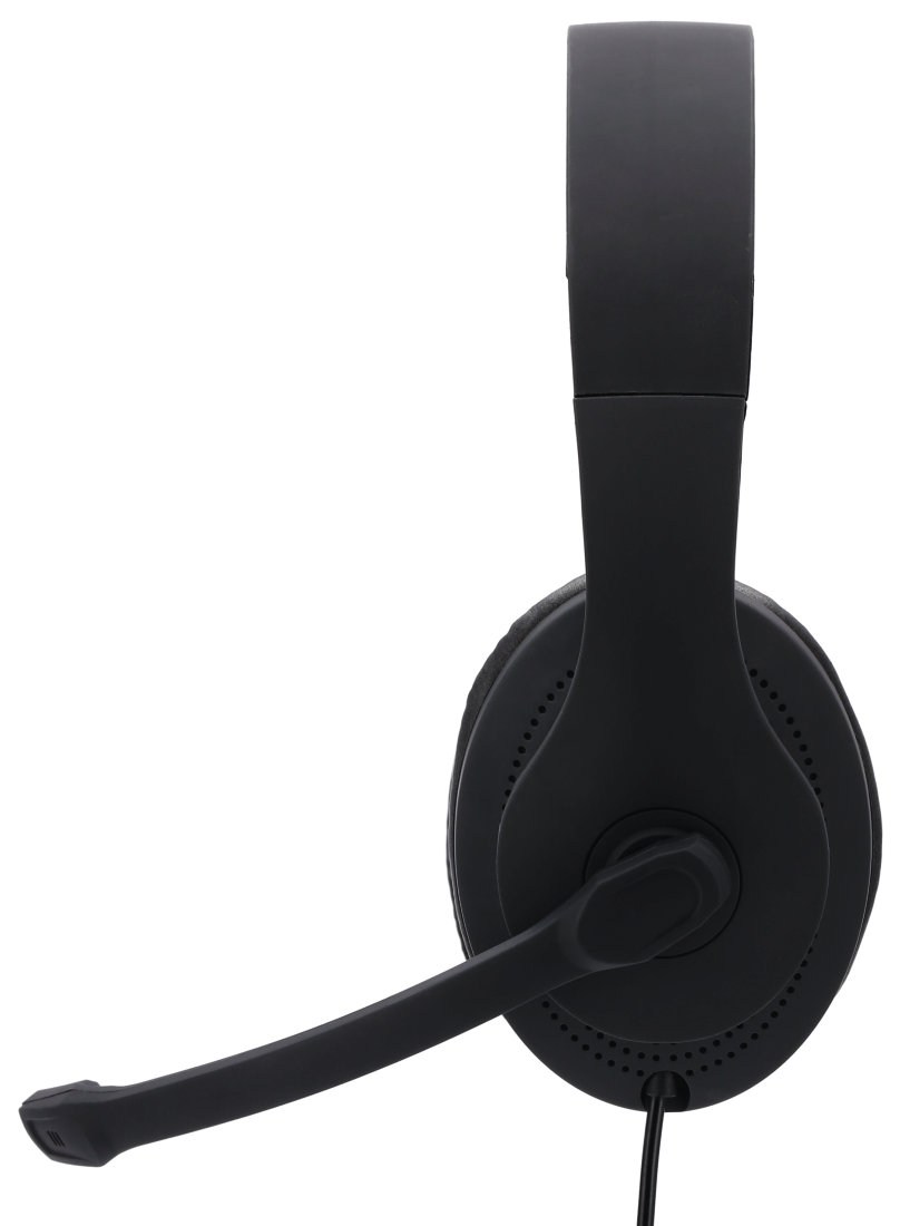 Fekete headset mikrofonnal.