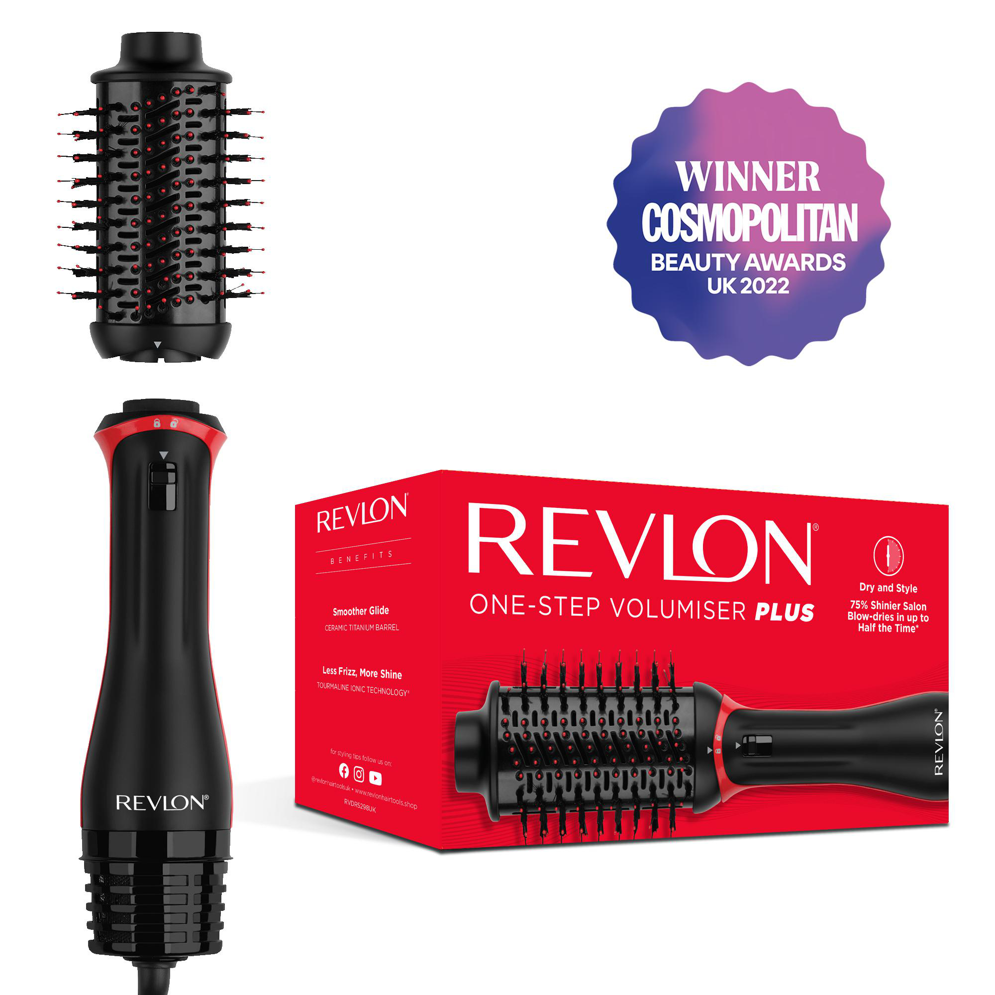 Revlon Haarstyler mit Aufsätzen und Box. Gewinner des Beauty-Awards.
