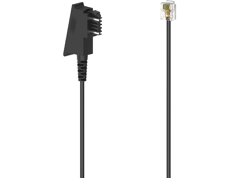Hama Österreichisches Anschlusskabel, TST-Stecker - Modular-St. 6p6c, 3 m, Schwarz