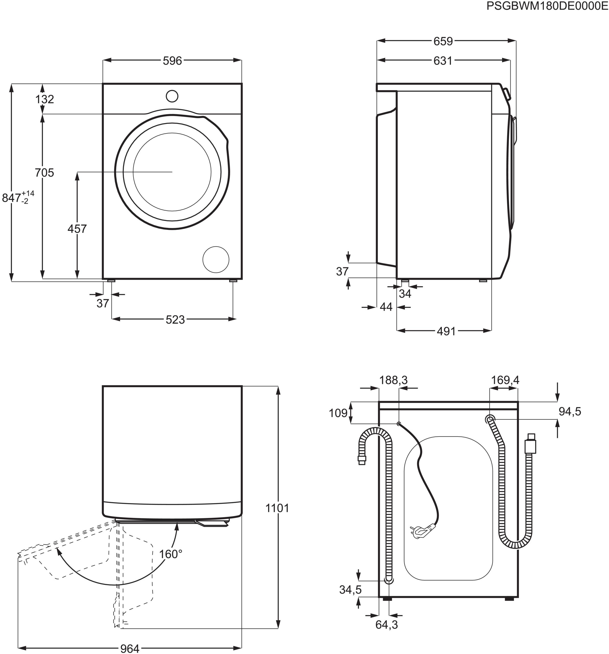 ÖkoMix 1551 LR8E75695 AEG kg, 8000 A) (9 Serie Vormisch-Technologie U/Min., PowerCare Waschmaschine mit