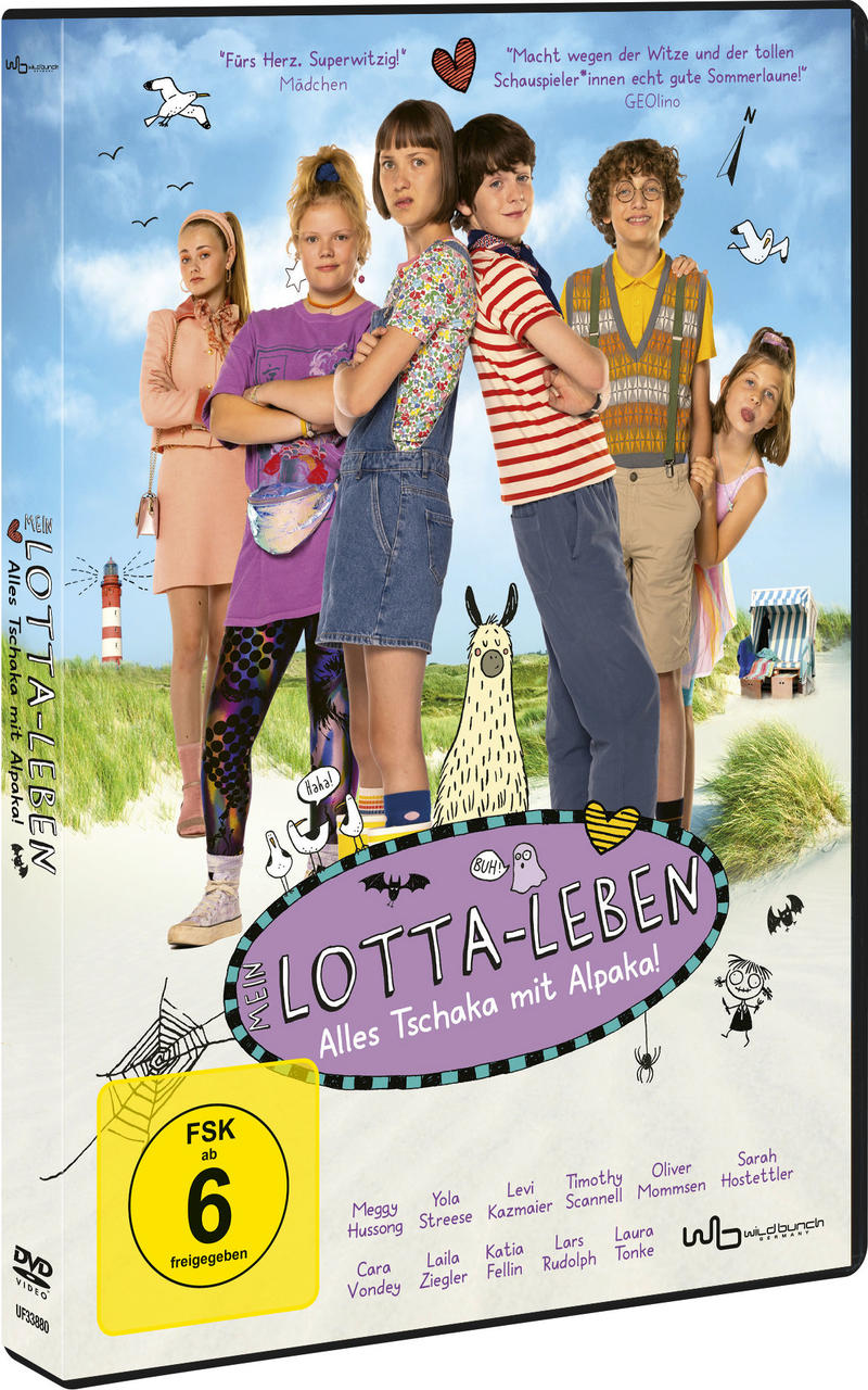 DVD-Cover mit Kindern am Strand, mit Text.