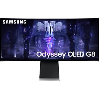 Monitor gaming - Samsung OLED Odyssey G8 LS34BG850SUXEN, 34 ", 0,1 ms, 175Hz, Bluetooth, Plata