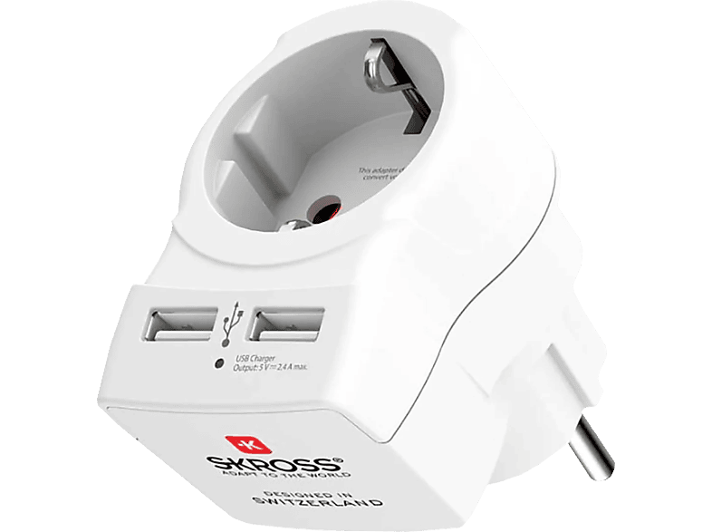 Skross Reisstroomadapter + 2 X Usb-a (7640166324379) Reisadapter