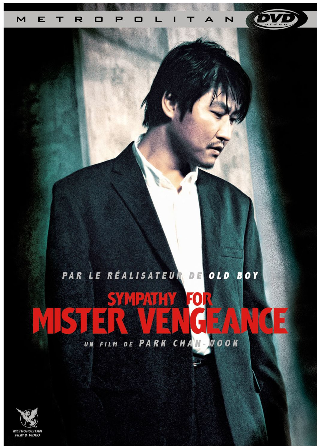 Affiche de film : 'Sympathy for Mister Vengeance'. Un homme en costume.