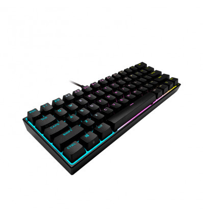 Teclado gaming - Corsair K65 MINI RGB, Por Cable, Tecnología de hiperprocesamiento, Negro
