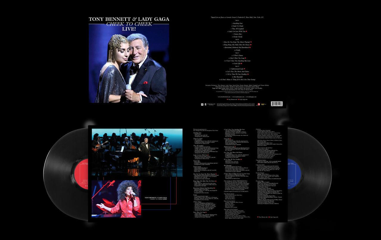 Cheek to Cheek live album van Tony Bennett en Lady Gaga met platen.