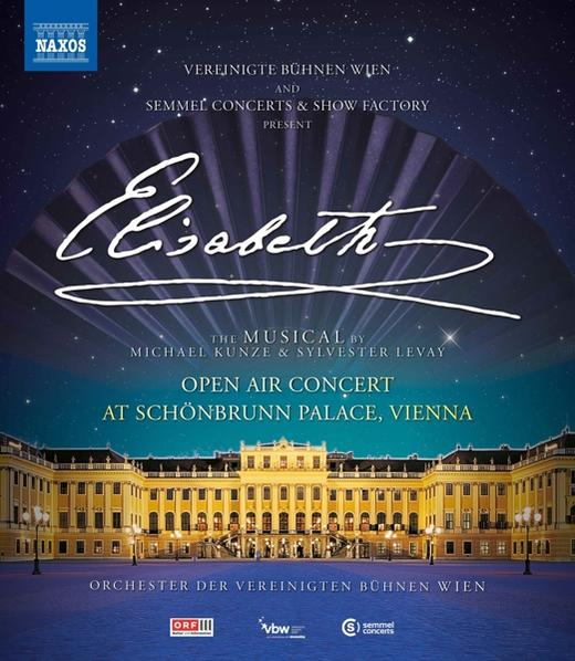Poster für das Musical Elisabeth, mit dem Schloss Schönbrunn im Hintergrund.