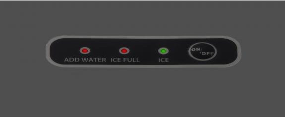 Control panel with three lights and an on/off button.