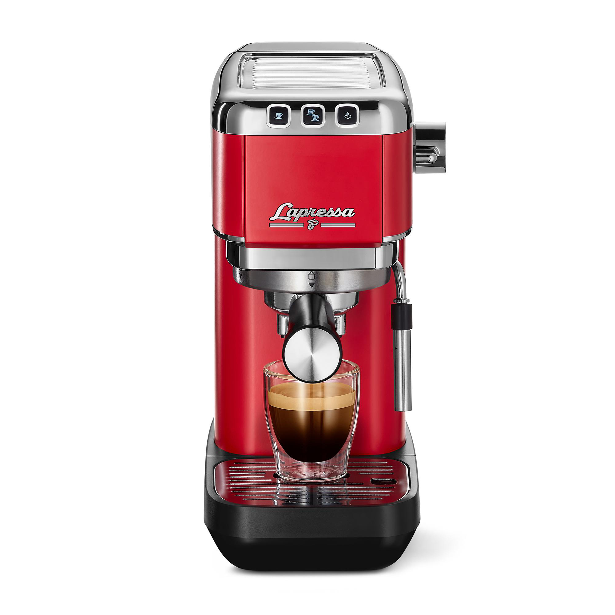 „Lapressa“ Rot Espressomaschine TCHIBO Silber Siebträger