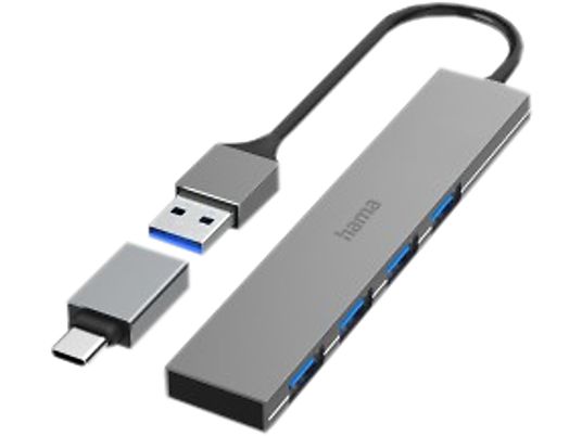 HAMA 00200141 - Hub USB (Grigio)